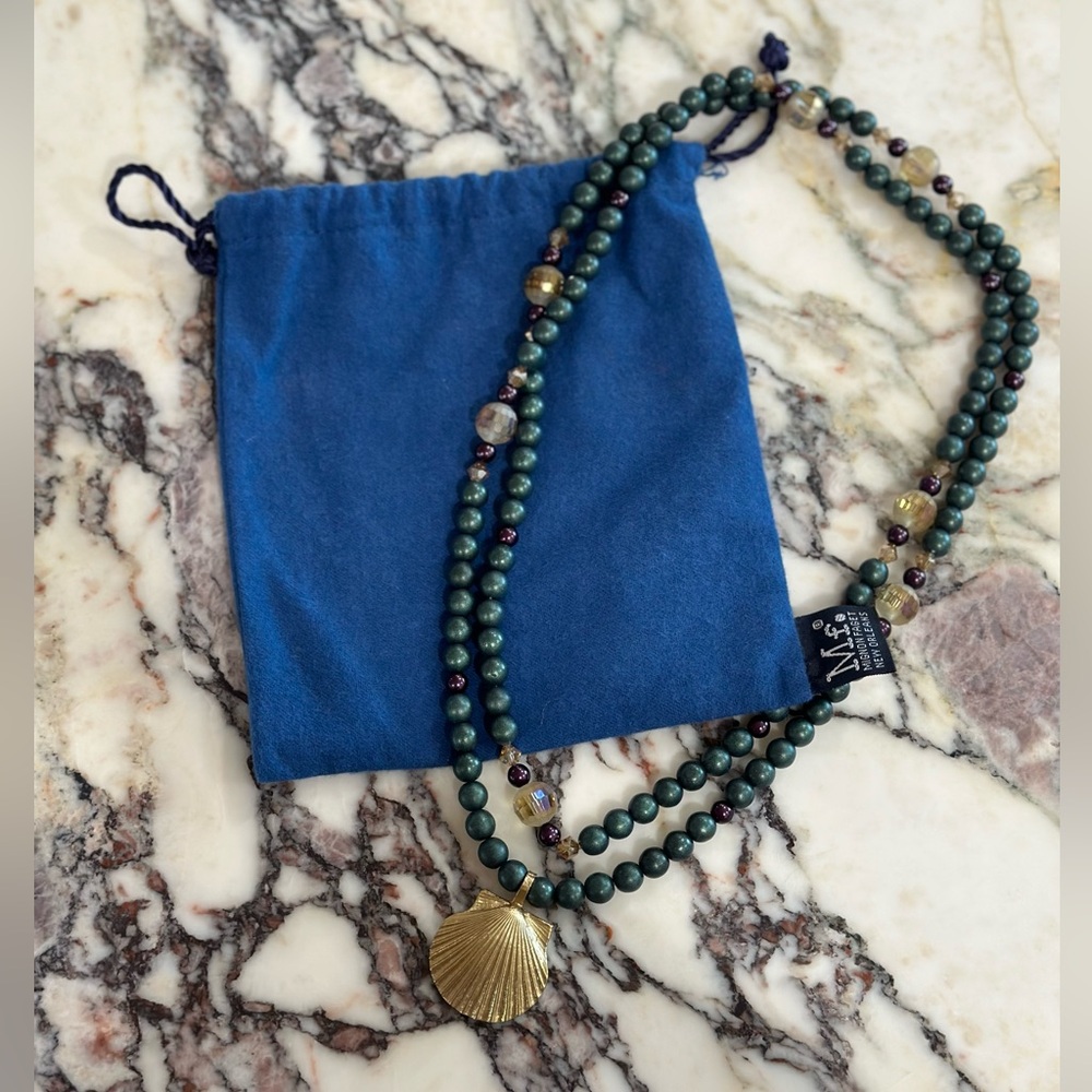 Beautiful Mignon Faget Gold Shell Wrap Necklace